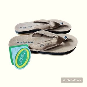 NWT Kai-Kai of Montauk Leather Upper Sandals, Tan Women's Size 9